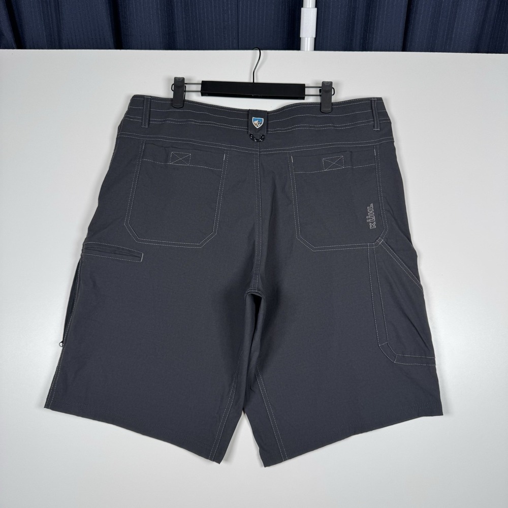 Kuhl Nylon Blend Shorts Hiking Mens 38 Dark Gray Flat Front Pockets Outdoor